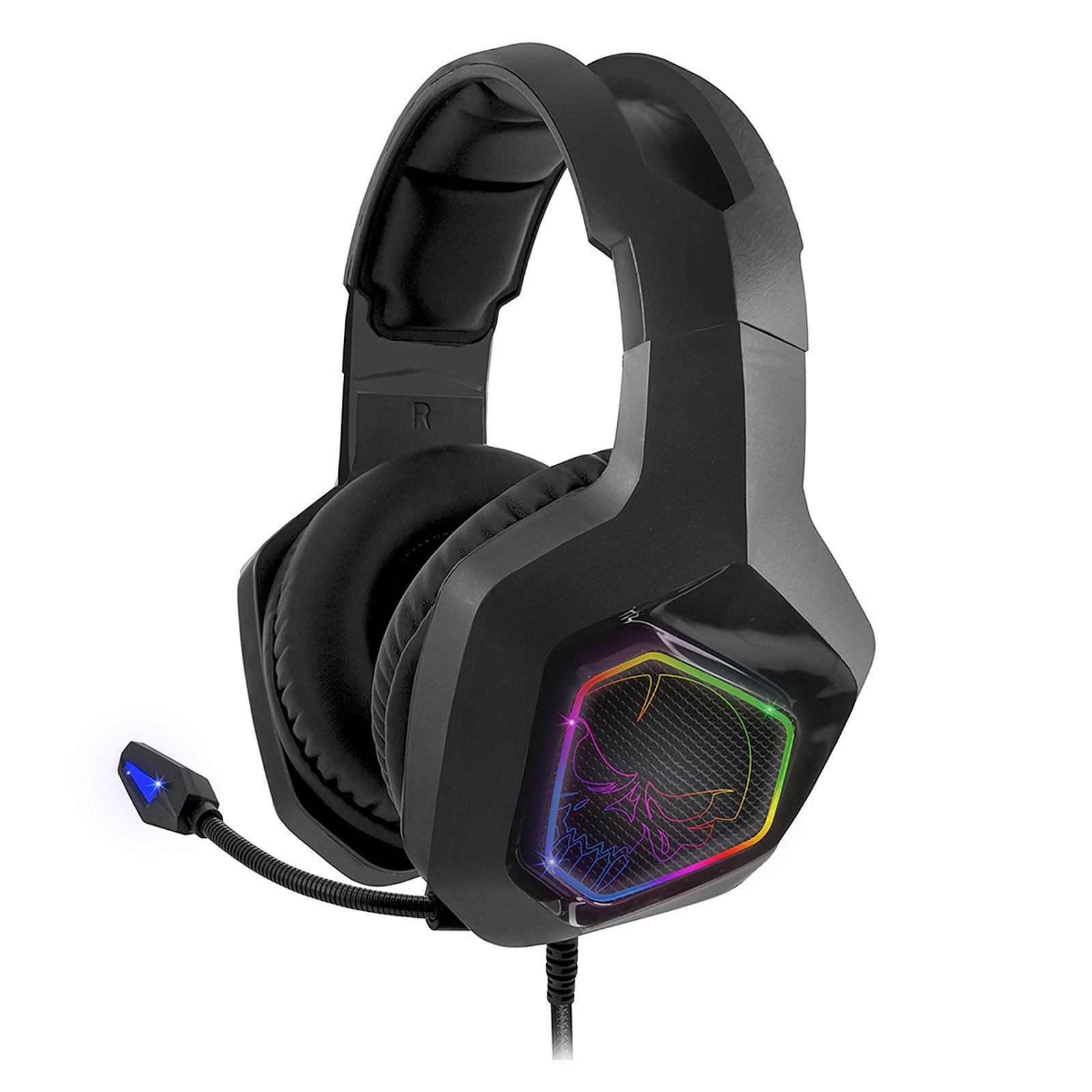 CASQUE-MICRO SPIRIT OF GAMER ELITE-H50 BLACK EDITIONRGB COMPATIBLE PC/ XBOX ONE  PS4/ SWITCH / NOIR