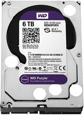 Disque Dur 6Tb Sata 3″½ WD Purple 6GB/S MCache 64mb Teleservice