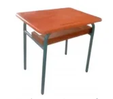Table Prés Scolaire Mono Place, Bois Multiplié+Verni, Pied Epoxy T32,[60X45X55]TLS0004