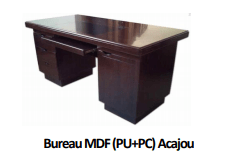 Bureau MDF (PU+PC) Acajou A-8416 [160X80X76],