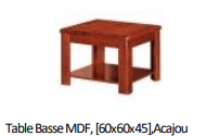 Table Basse MDF, [60x60x45],Acajou D-31006