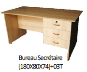 Bureau Secrétaire [180X80X74]+03T BLM0014,
