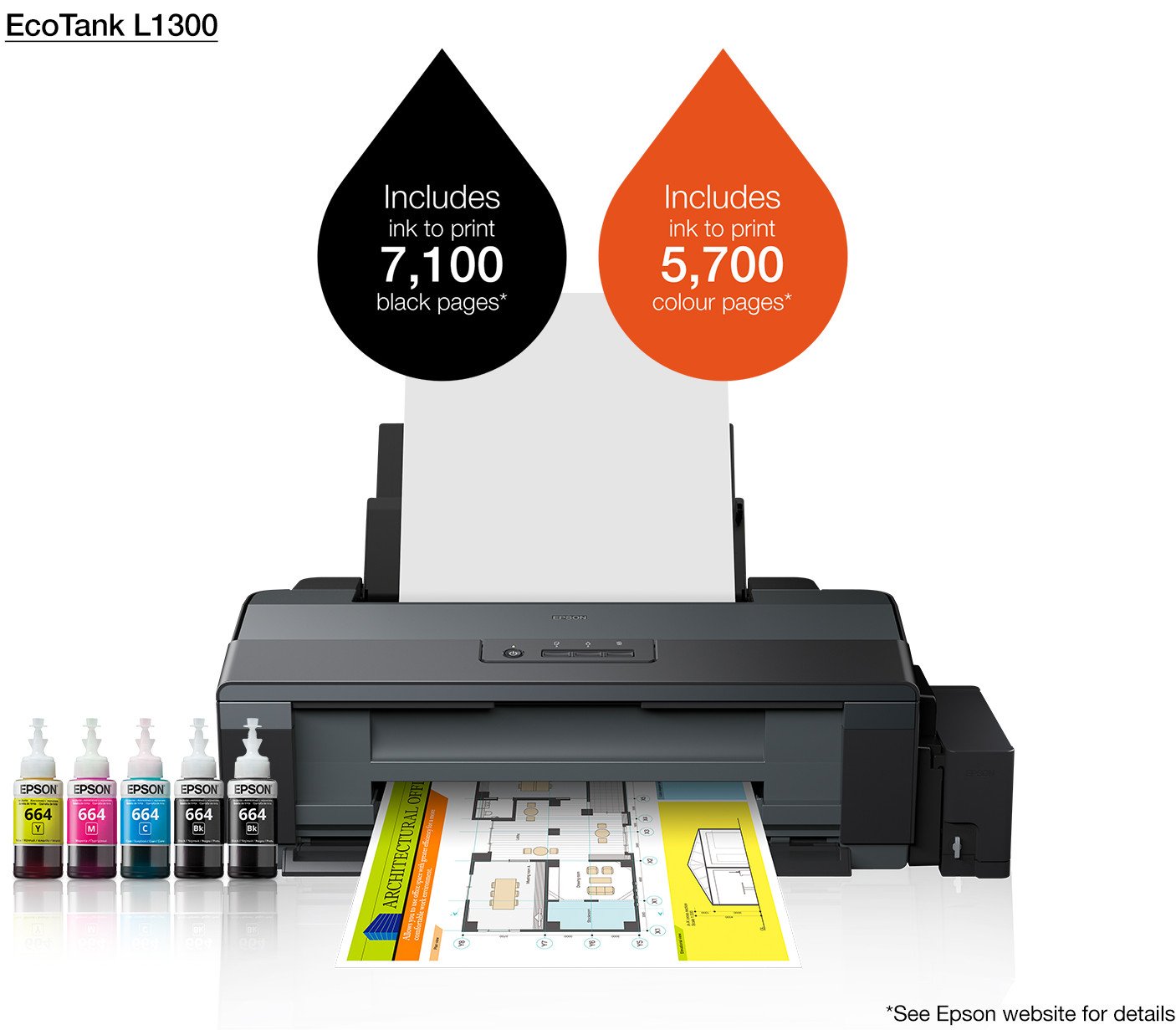 Imprimante L1300 epson reservoir couleur A3
