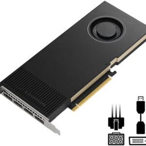 NVIDIA® A4000 16.0 GB GDDR6 (256bit), Connection via PCIe 4.0 Active Cooling (Dual-Slot) 4x DisplayPort